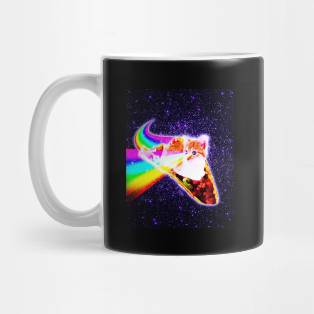 Rainbow Laser Eyes Galaxy Cat Riding Taco by Random Galaxy